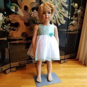 George Size 18 Months Blue White Polka Dot Dress